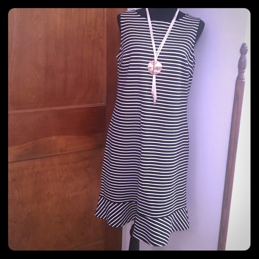 Lands End Nautical striped dress, size 10
